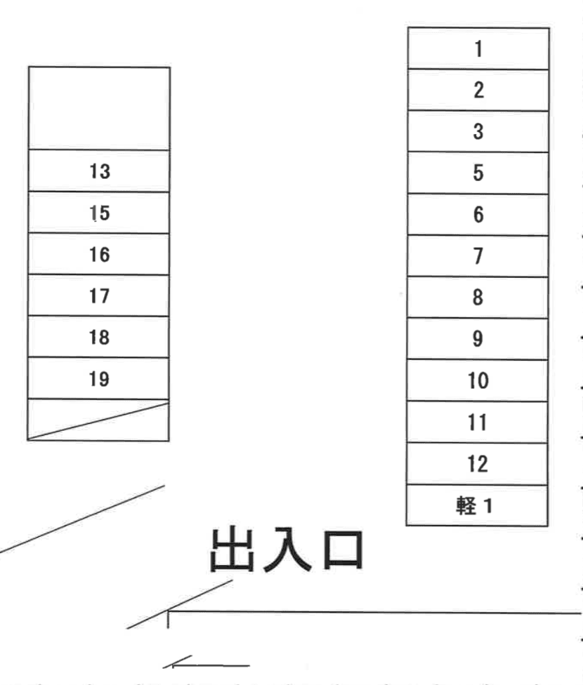 ジュネス・メゾン駐車場の駐車配置図