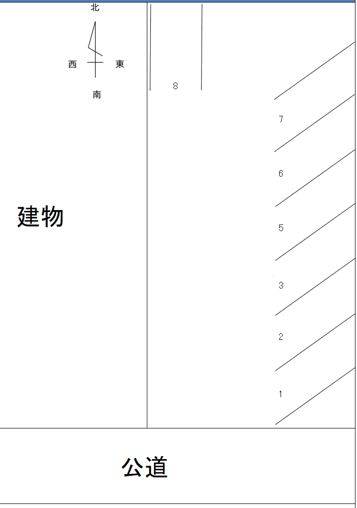 水谷駐車場の駐車配置図