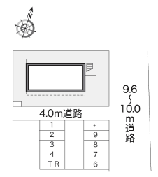 若葉B (16034) 敷地外駐車場の駐車配置図