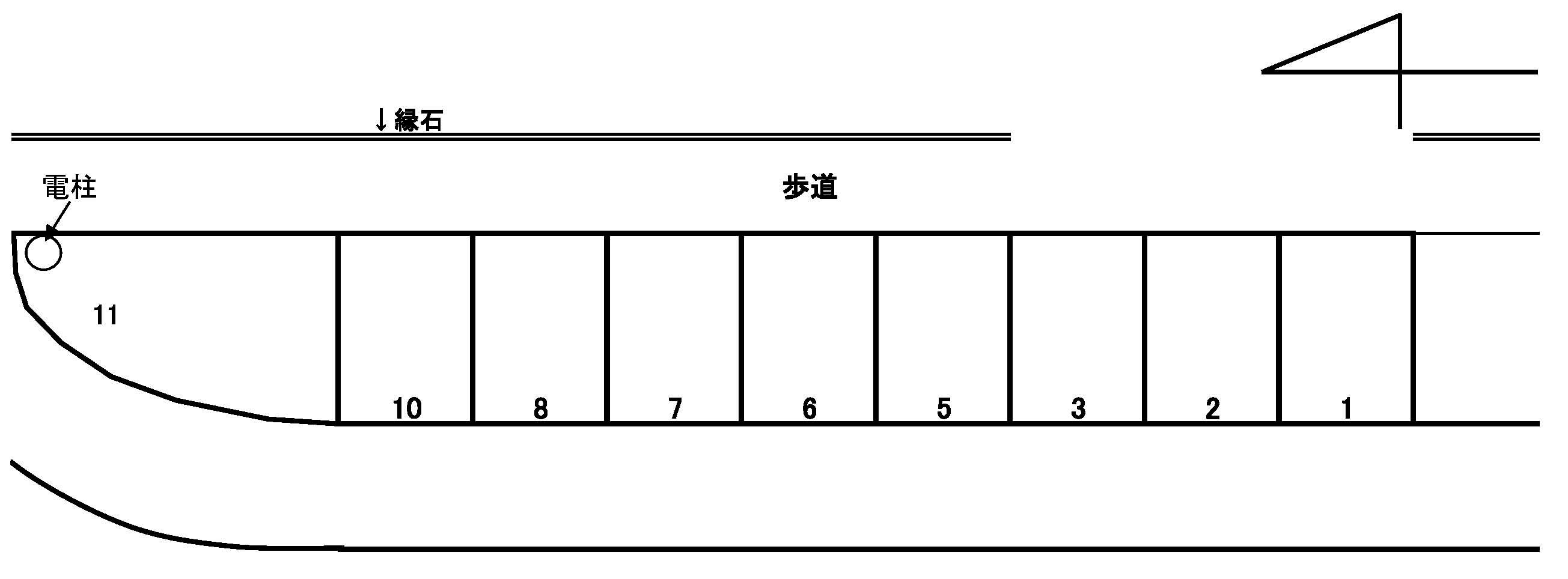 若林町 KW5 駐車場の駐車配置図