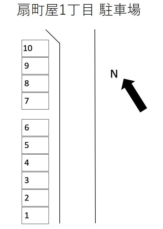 扇町屋1丁目駐車場の駐車配置図