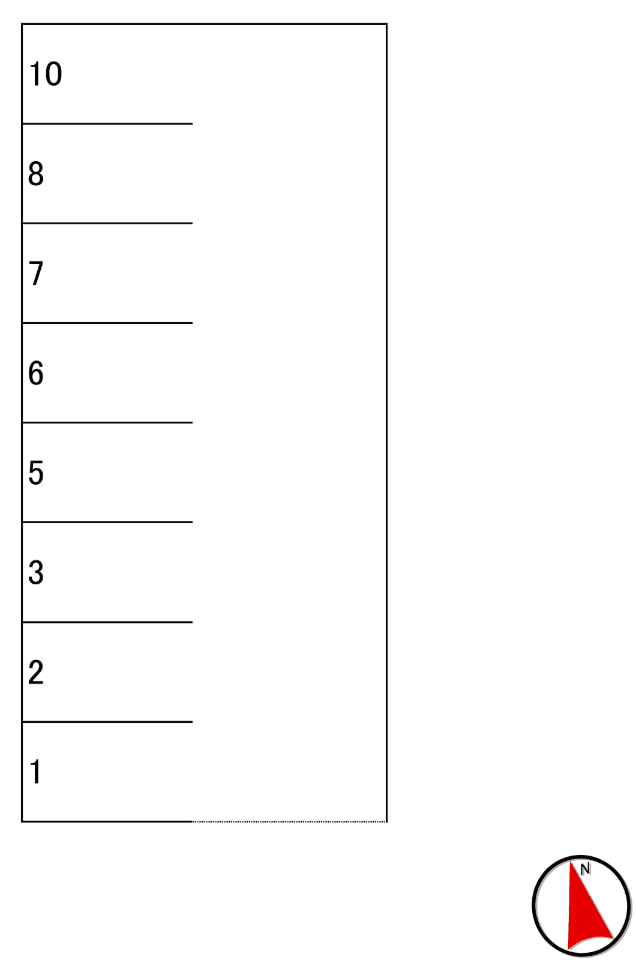 西中島2-505-1駐車場の駐車配置図