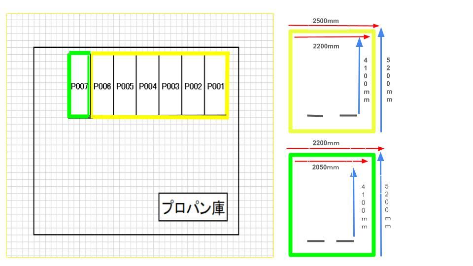 芳斉パーキングの駐車配置図