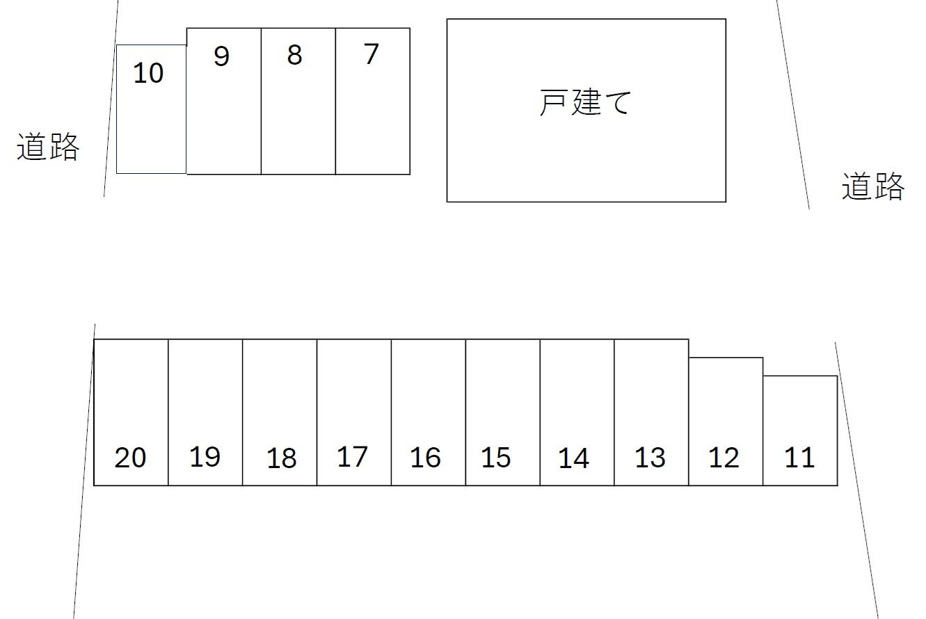 的場西大黒月極駐車場の駐車配置図