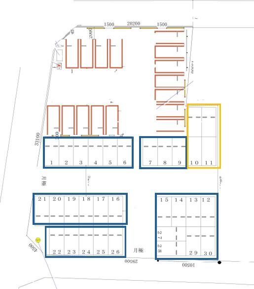 Dパーキング尾道市天満町第1の駐車配置図