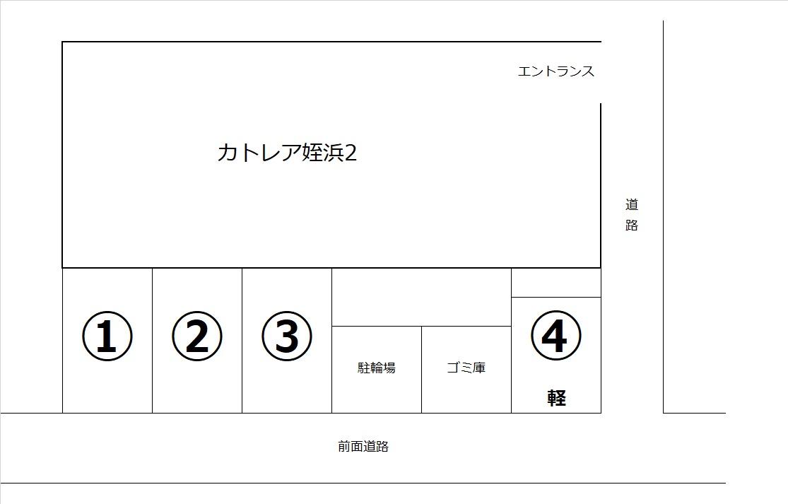 カトレア姪浜Ⅱ駐車場の駐車配置図