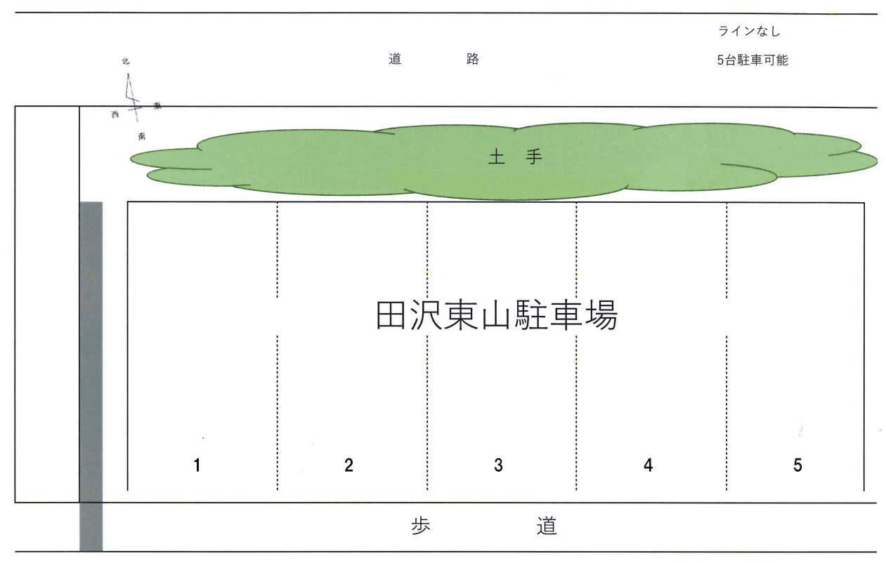 田沢東山駐車場の駐車配置図