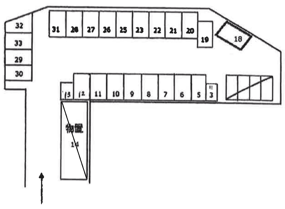 加山駐車場の駐車配置図