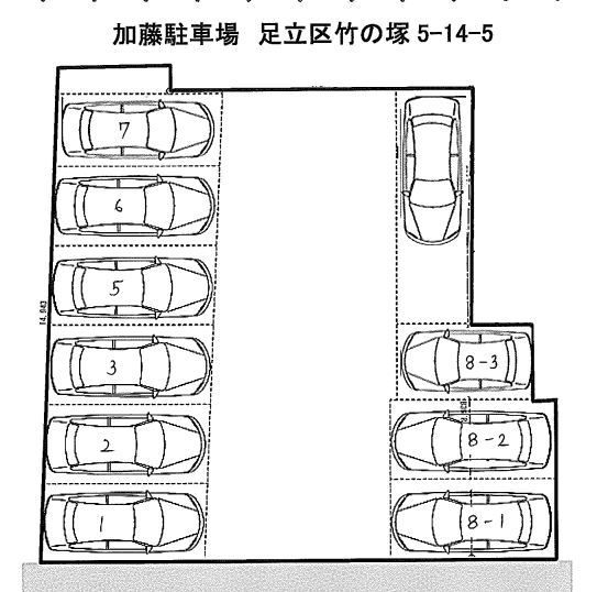 加藤駐車場の駐車配置図