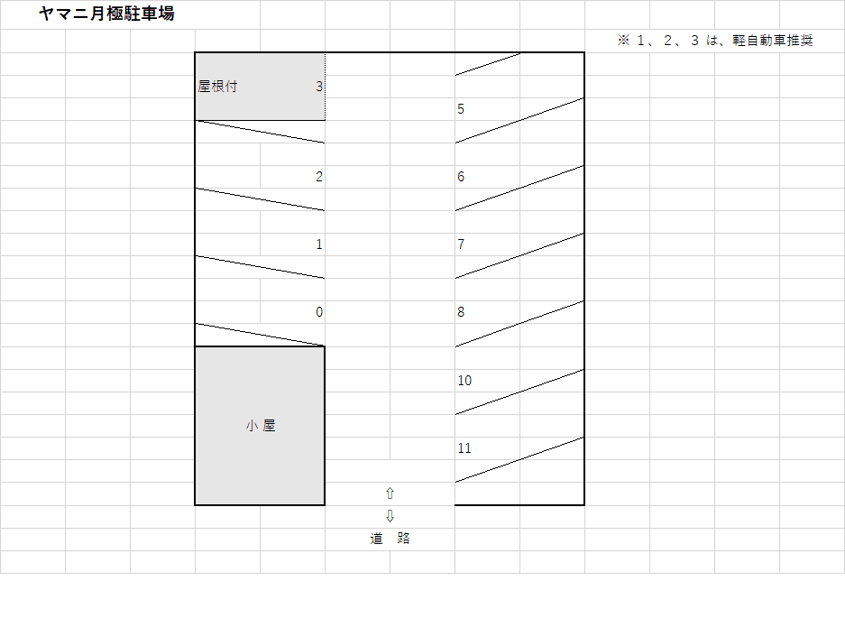 ヤマニ駐車場の駐車配置図