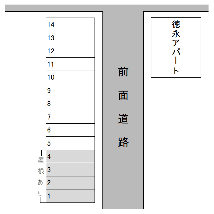 江津1丁目徳永駐車場の駐車配置図