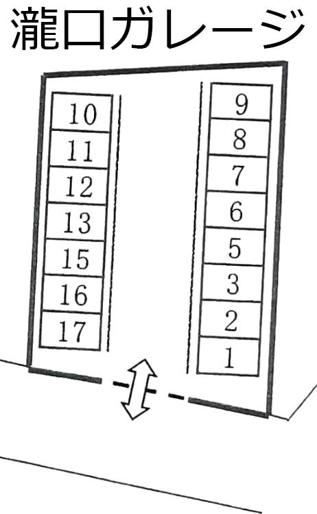 瀧口ガレージの駐車配置図
