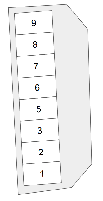 U駐車場の駐車配置図