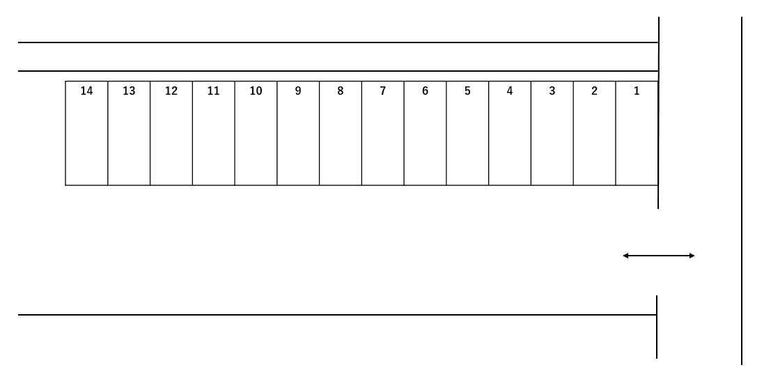 アカシアパーキングの駐車配置図