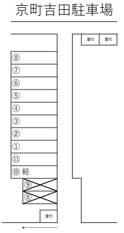 京町吉田駐車場の駐車配置図