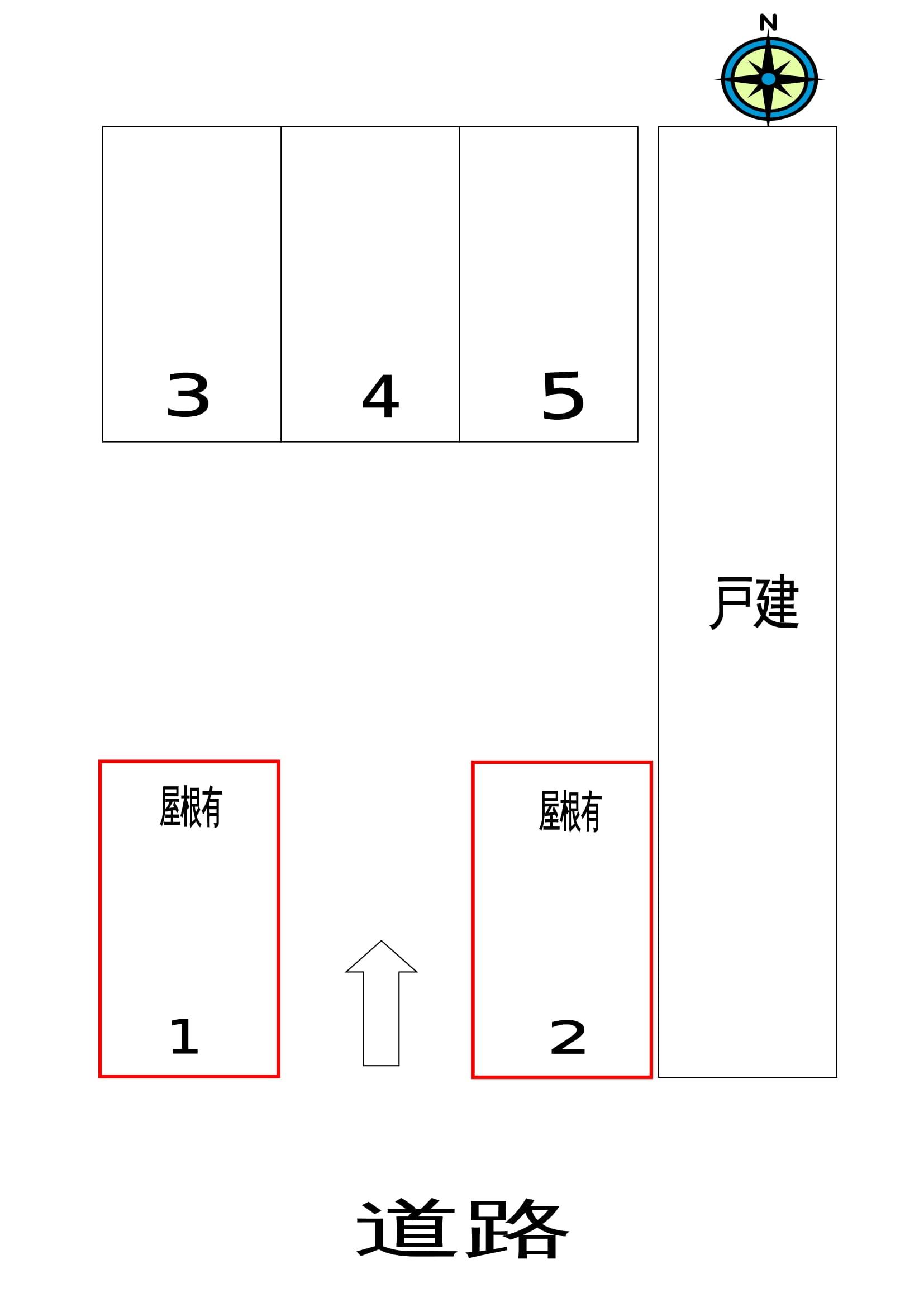 塩屋崎町一丁目Nパーキングの駐車配置図