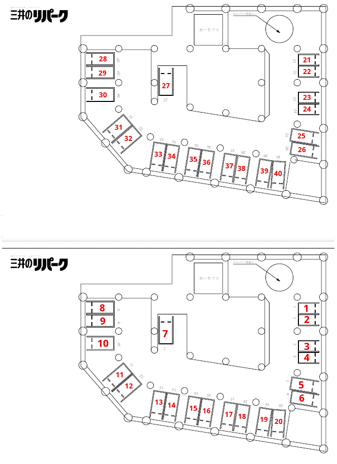 スルガビル駐車場の駐車配置図