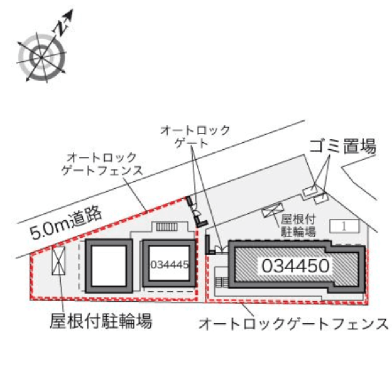 エムズ柏(34450)の駐車配置図