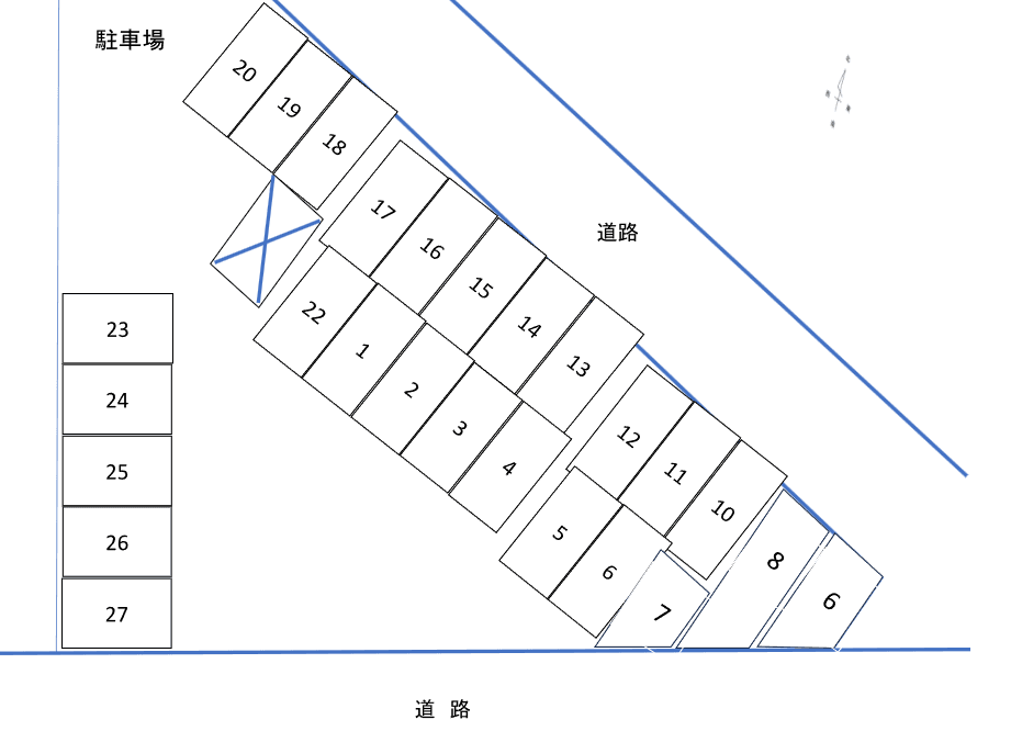 東大島T駐車場の駐車配置図