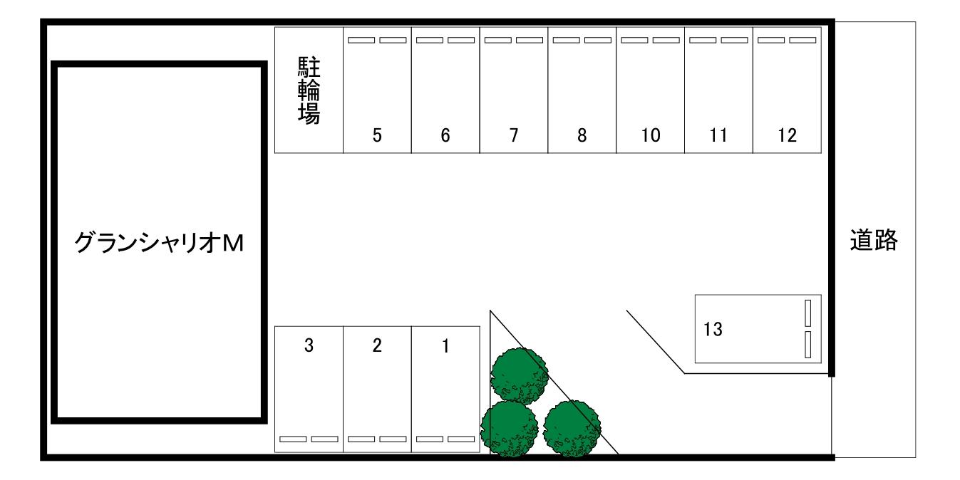 グランシャリオM一般駐車場の駐車配置図