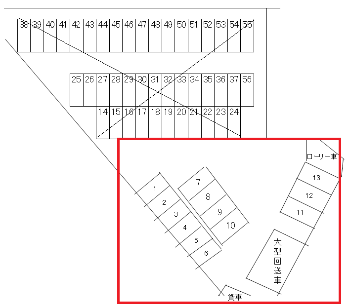 光の森高田駐車場№1の駐車配置図