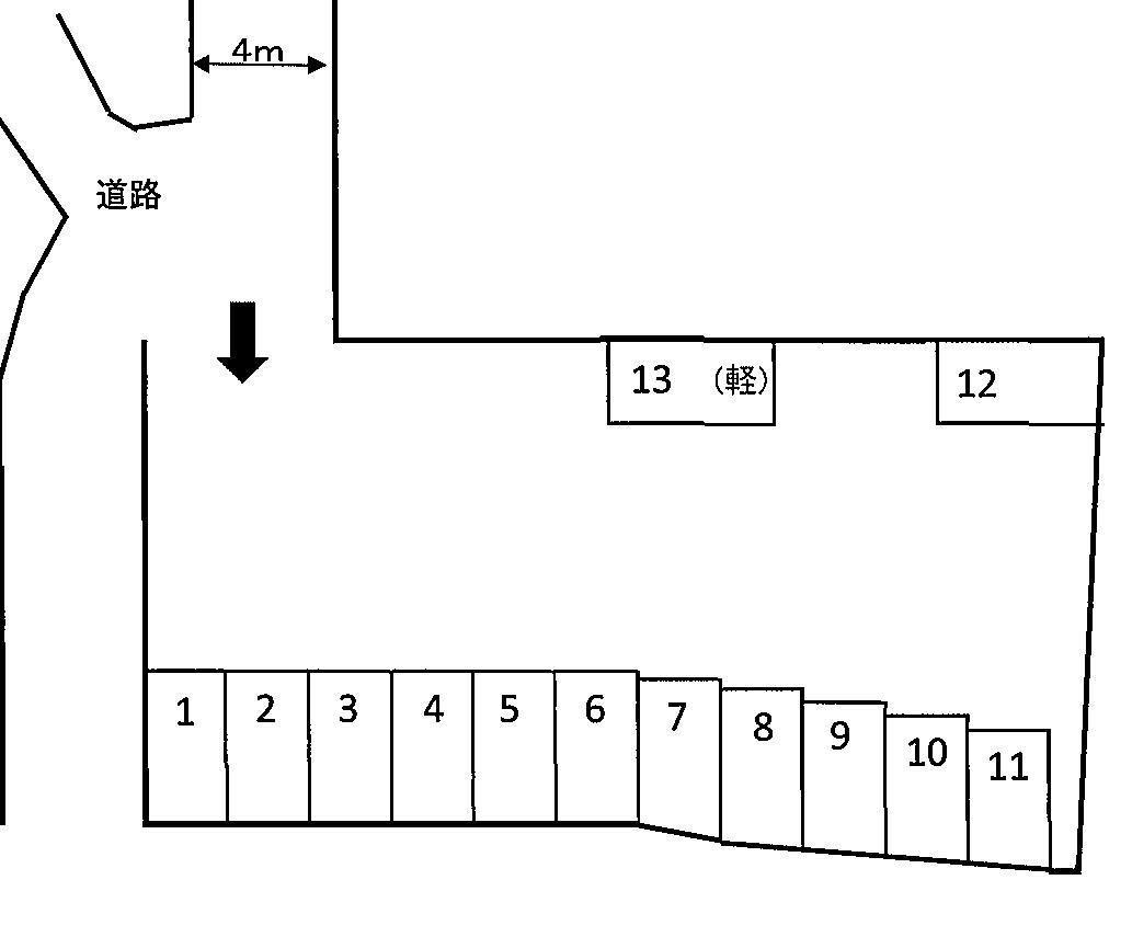 南町駐車場の駐車配置図
