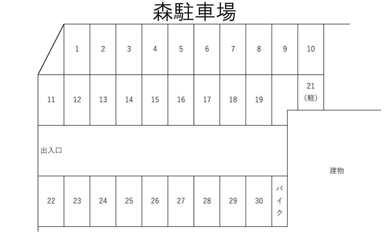 森駐車場の駐車配置図