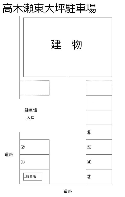 高木瀬東大坪駐車場の駐車配置図