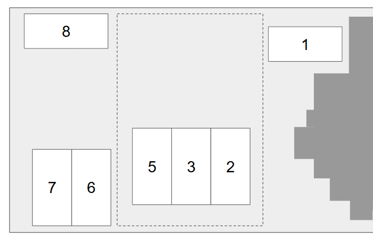 セントロイヤルクラブ新大阪の駐車配置図