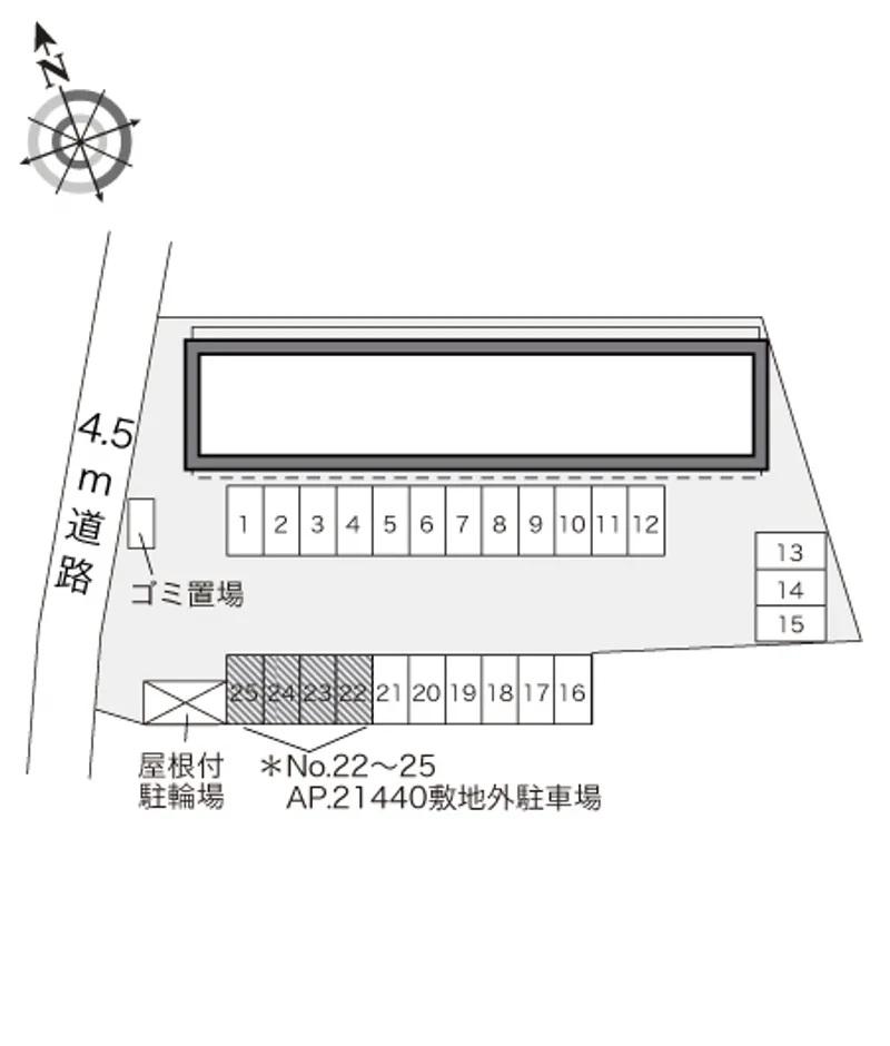 イーストⅠ (21440) 敷地外駐車場の駐車配置図