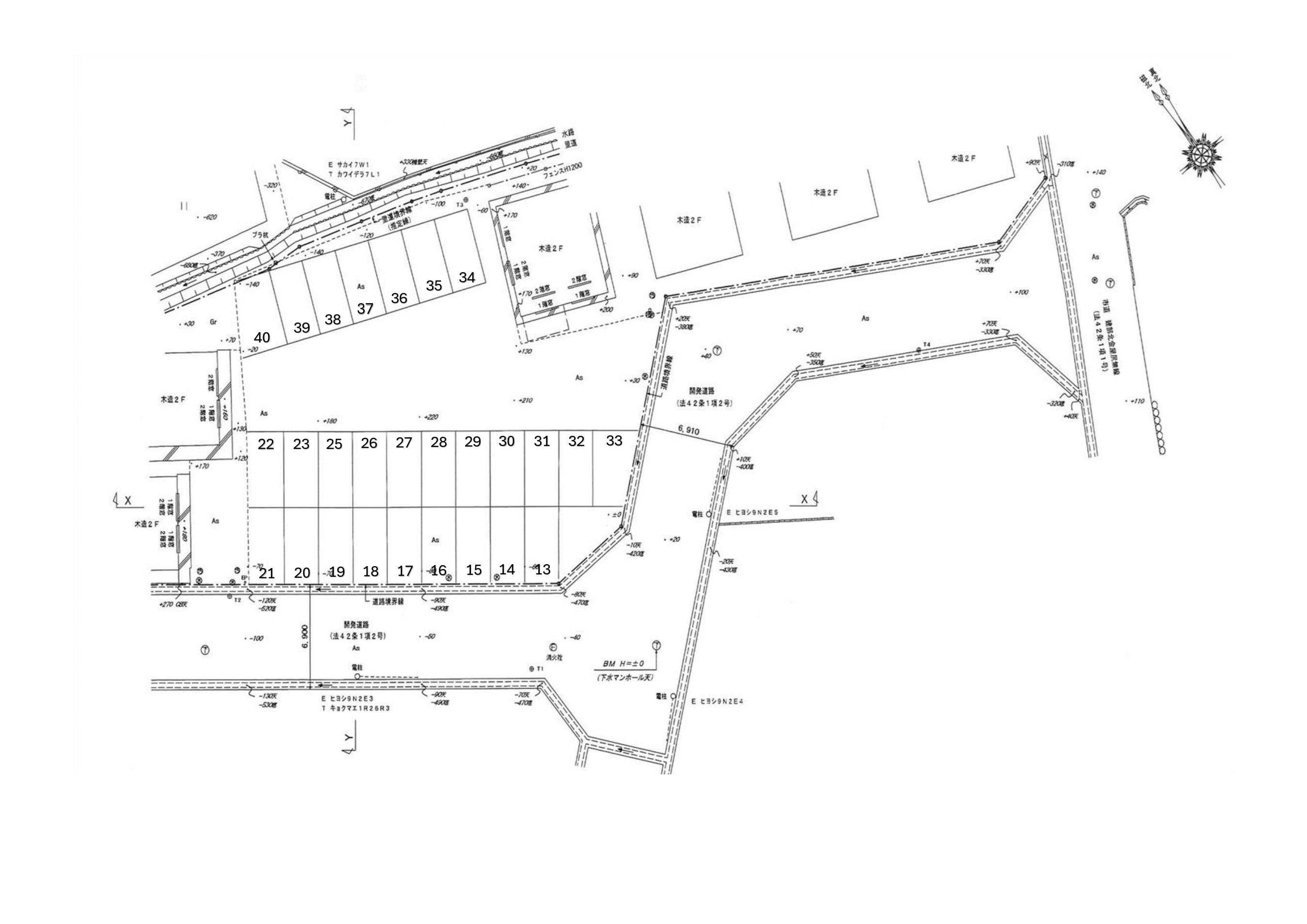 八日市建部堺町相生駐車場の駐車配置図