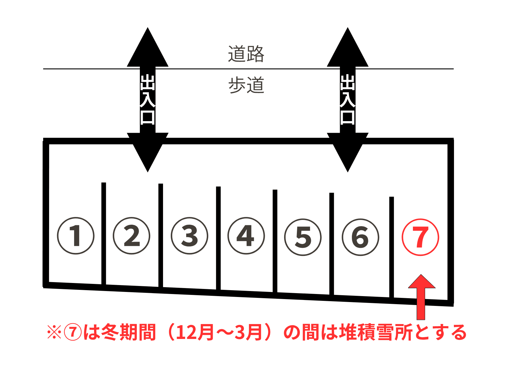 澄川4条5丁目パーキングの駐車配置図