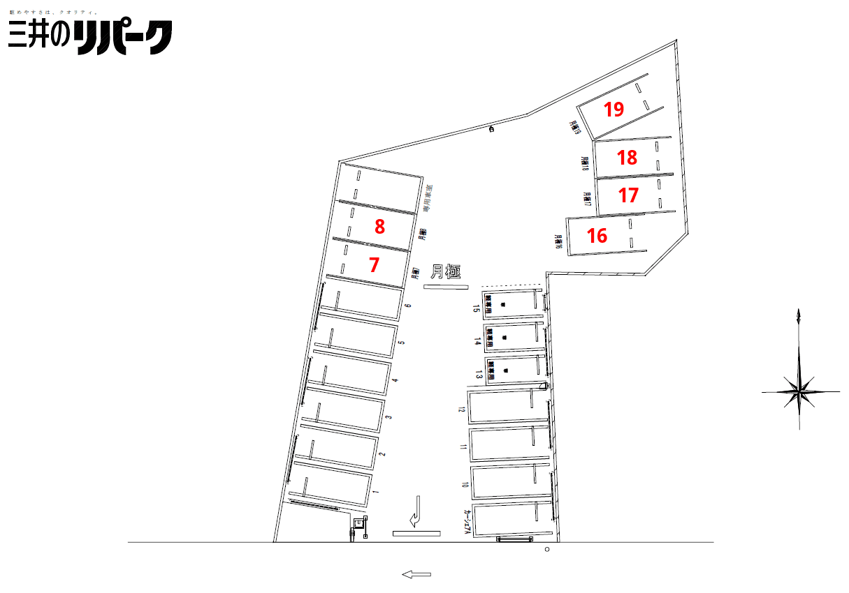 堀船3丁目第4の駐車配置図
