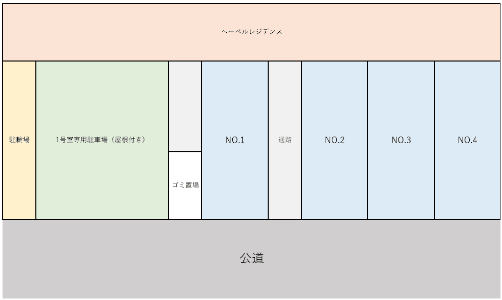 へーベルレジデンスの駐車配置図