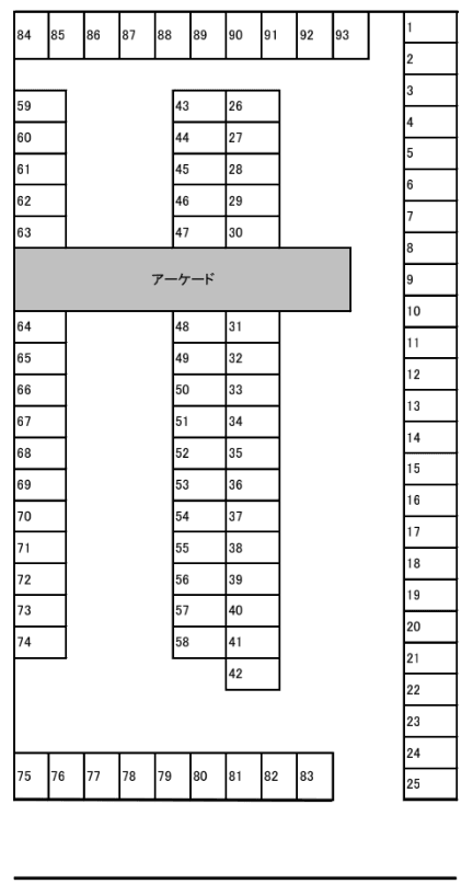 朝倉町丸山方駐車場の駐車配置図