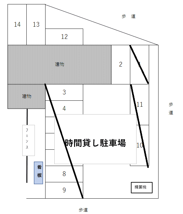 加美正覚寺駐車場の駐車配置図