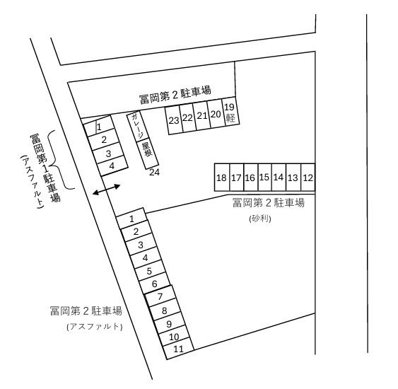冨岡第1駐車場の駐車配置図