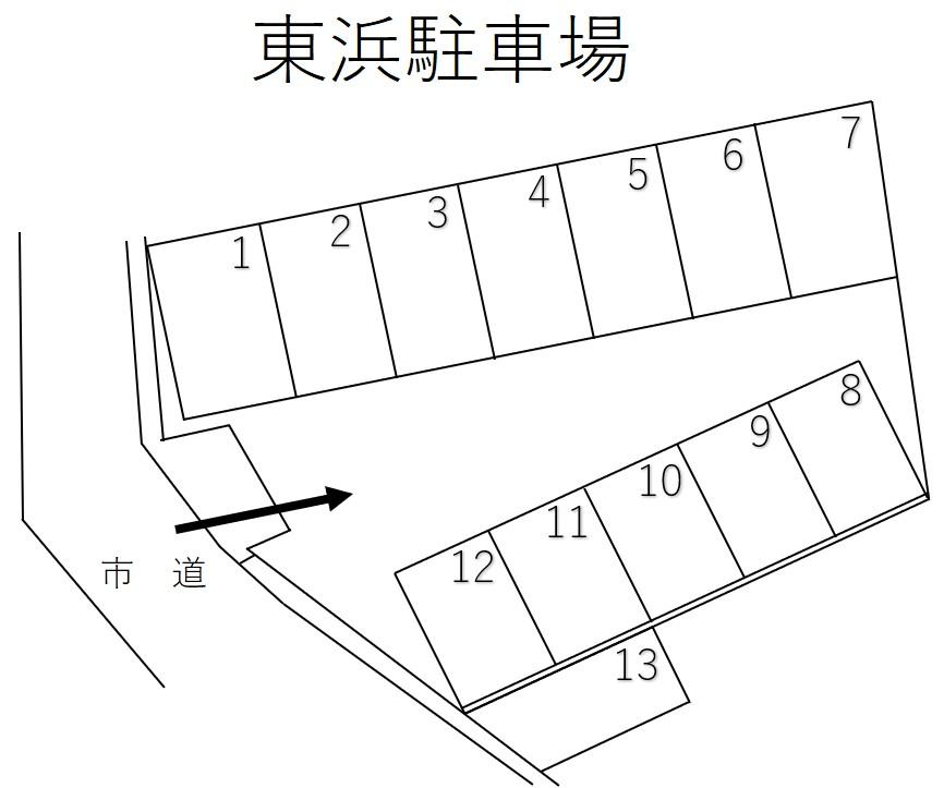 東浜駐車場の駐車配置図