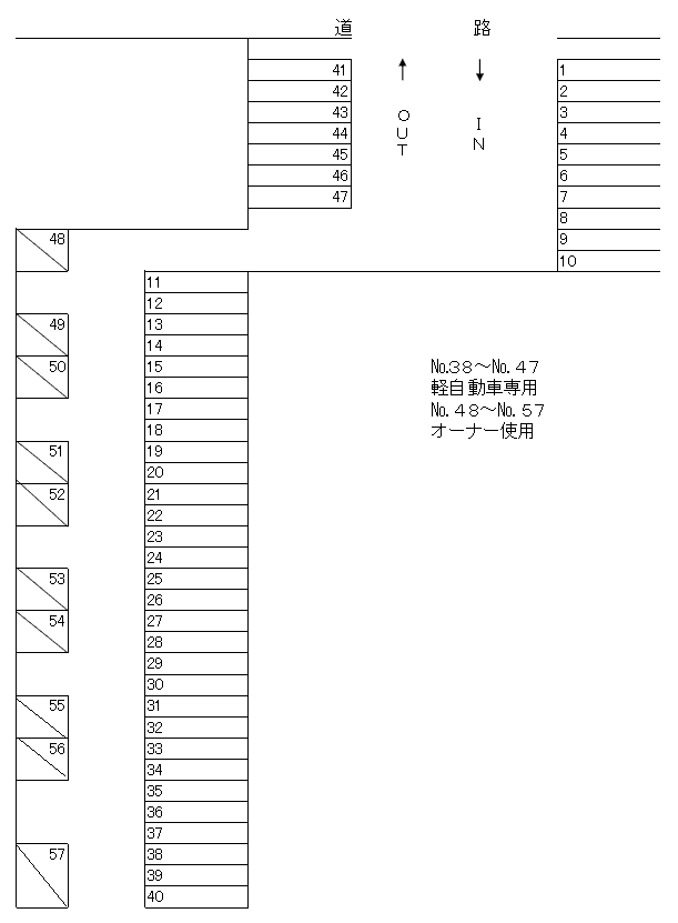 田崎3丁目恵パーキングの駐車配置図