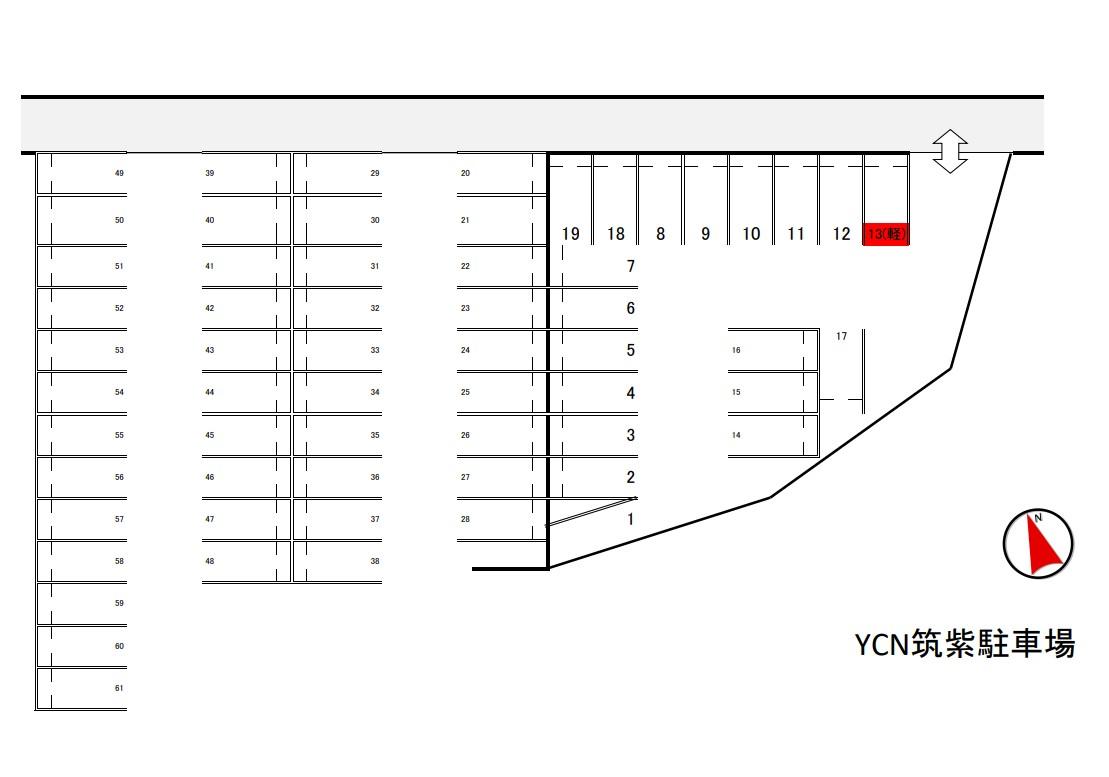 YCN筑紫月極駐車場の駐車配置図
