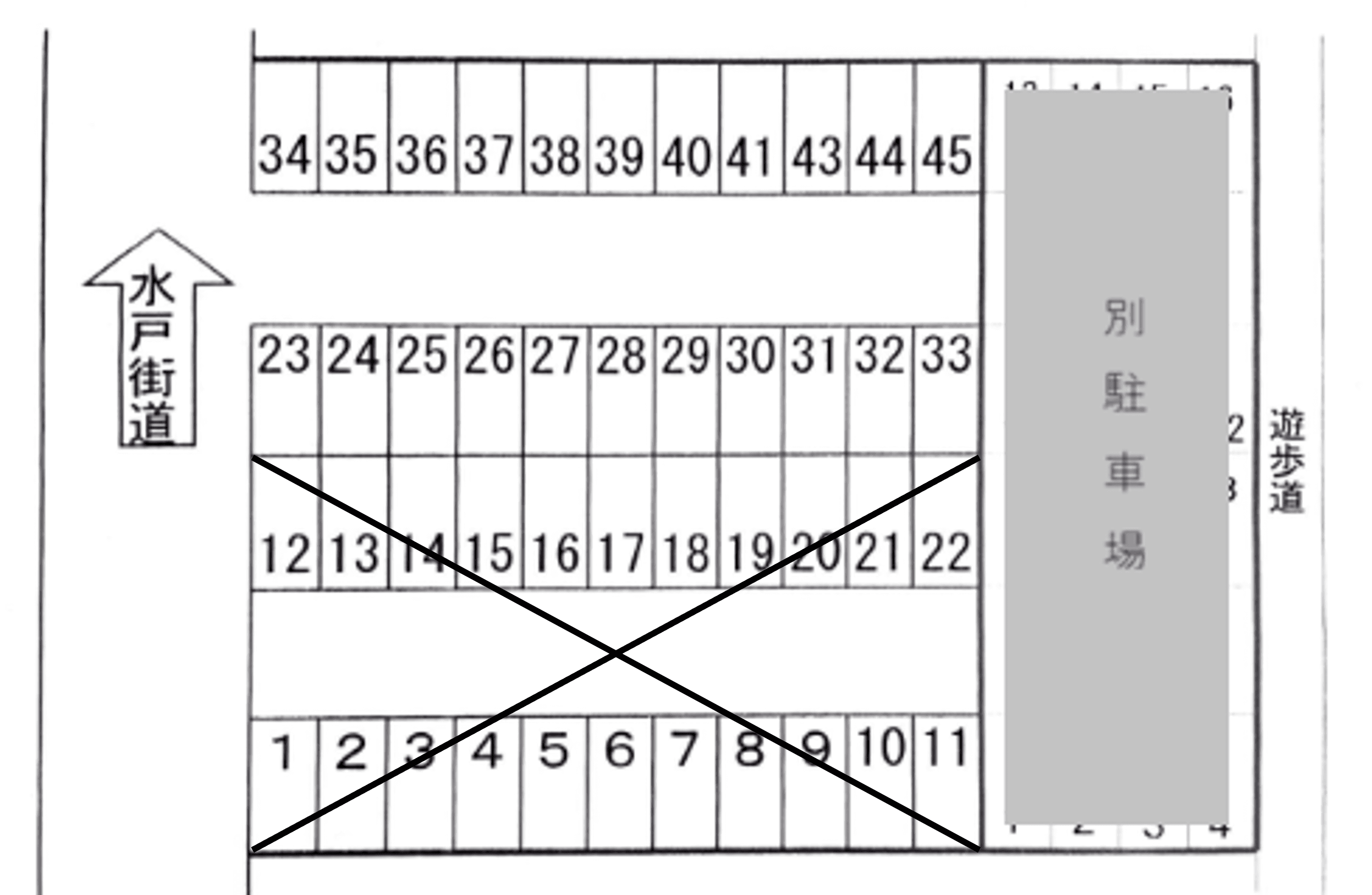 新宿3−12駐車場の駐車配置図