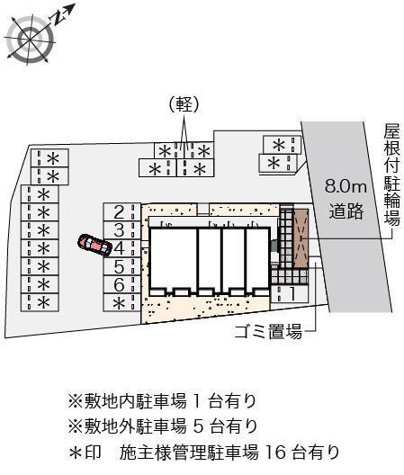 ミランダ錦城(58360) 敷地外駐車場の駐車配置図