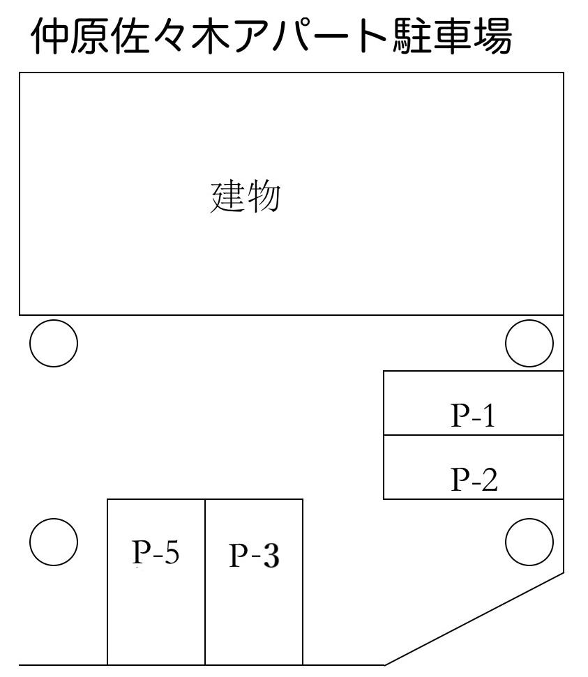 仲原佐々木アパート駐車場の駐車配置図