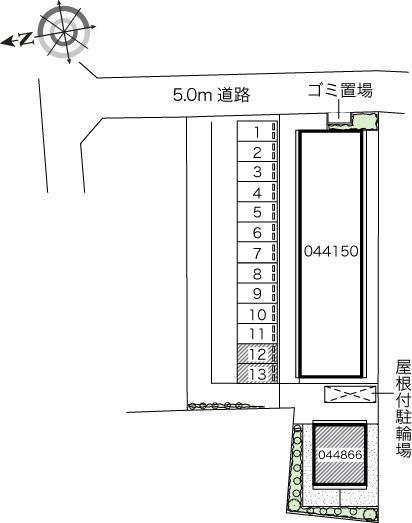 ローラン(44866) 敷地外駐車場の駐車配置図
