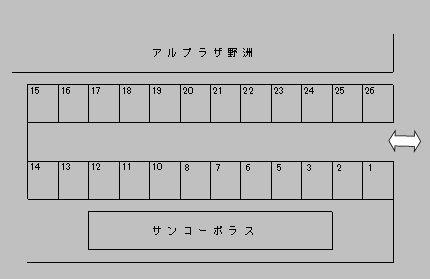 鷲田ガレージの駐車配置図