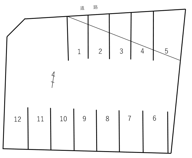 原5丁目②月極駐車場の駐車配置図