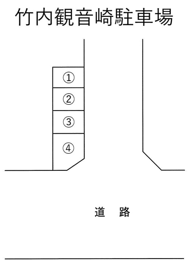 竹内観音﨑駐車場の駐車配置図