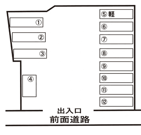 宮里仁孝様駐車場の駐車配置図