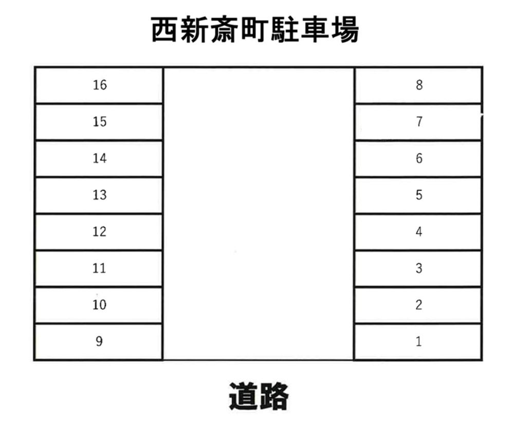 西新斎町駐車場の駐車配置図