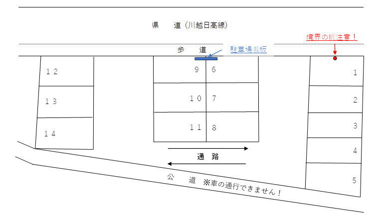 小室パーキングの駐車配置図